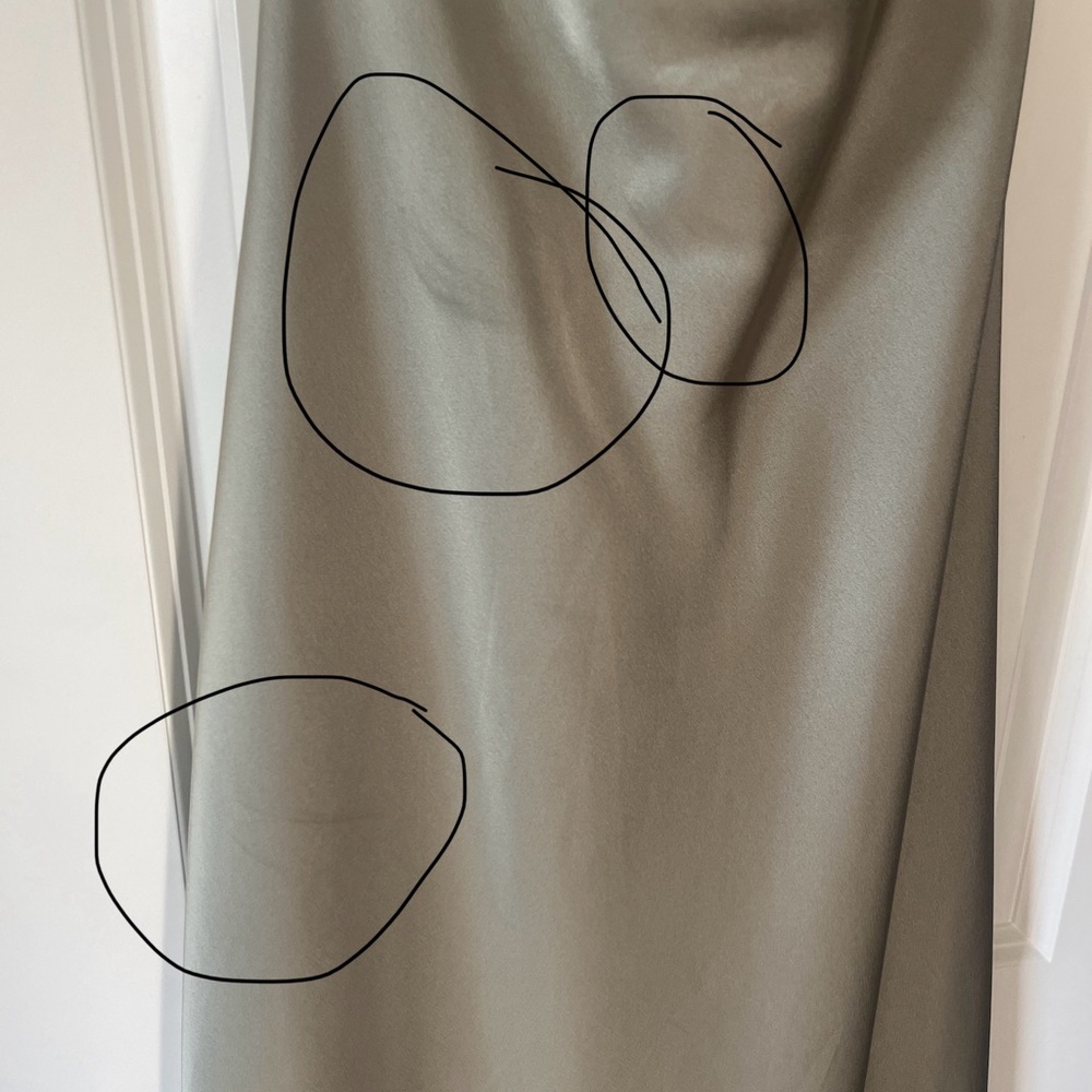 Show Me Your MuMu Jasmine Halter Midi Dress Moss Green Luxe Satin S - Picture 12 of 14